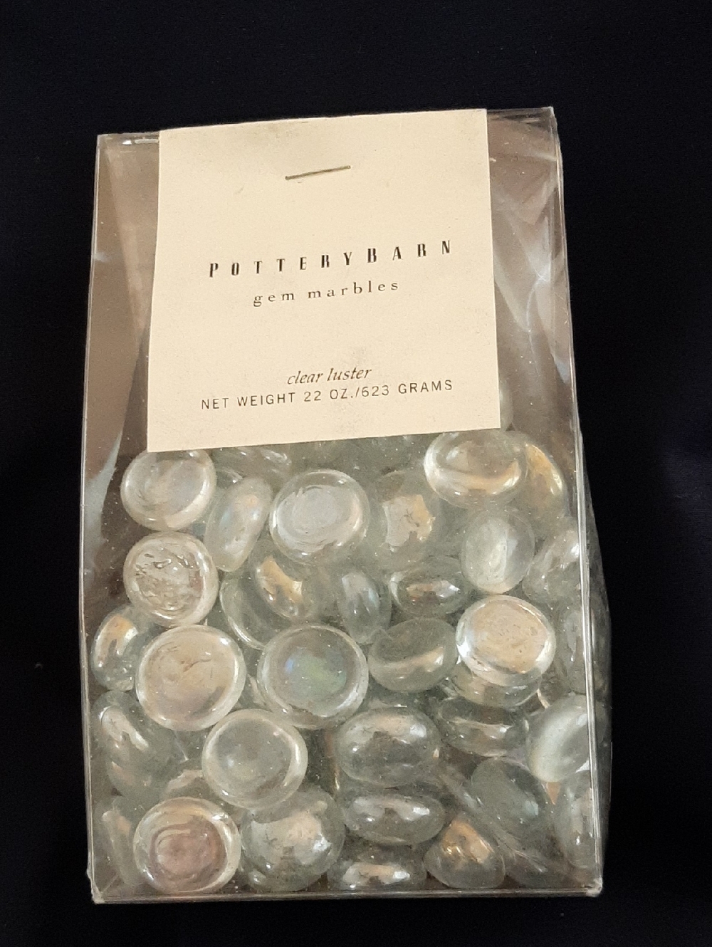 Pottery Barn Clear Iridescent Glass Gem Marbles